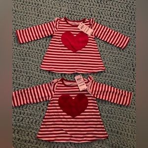 Baby girl striped heart shirt